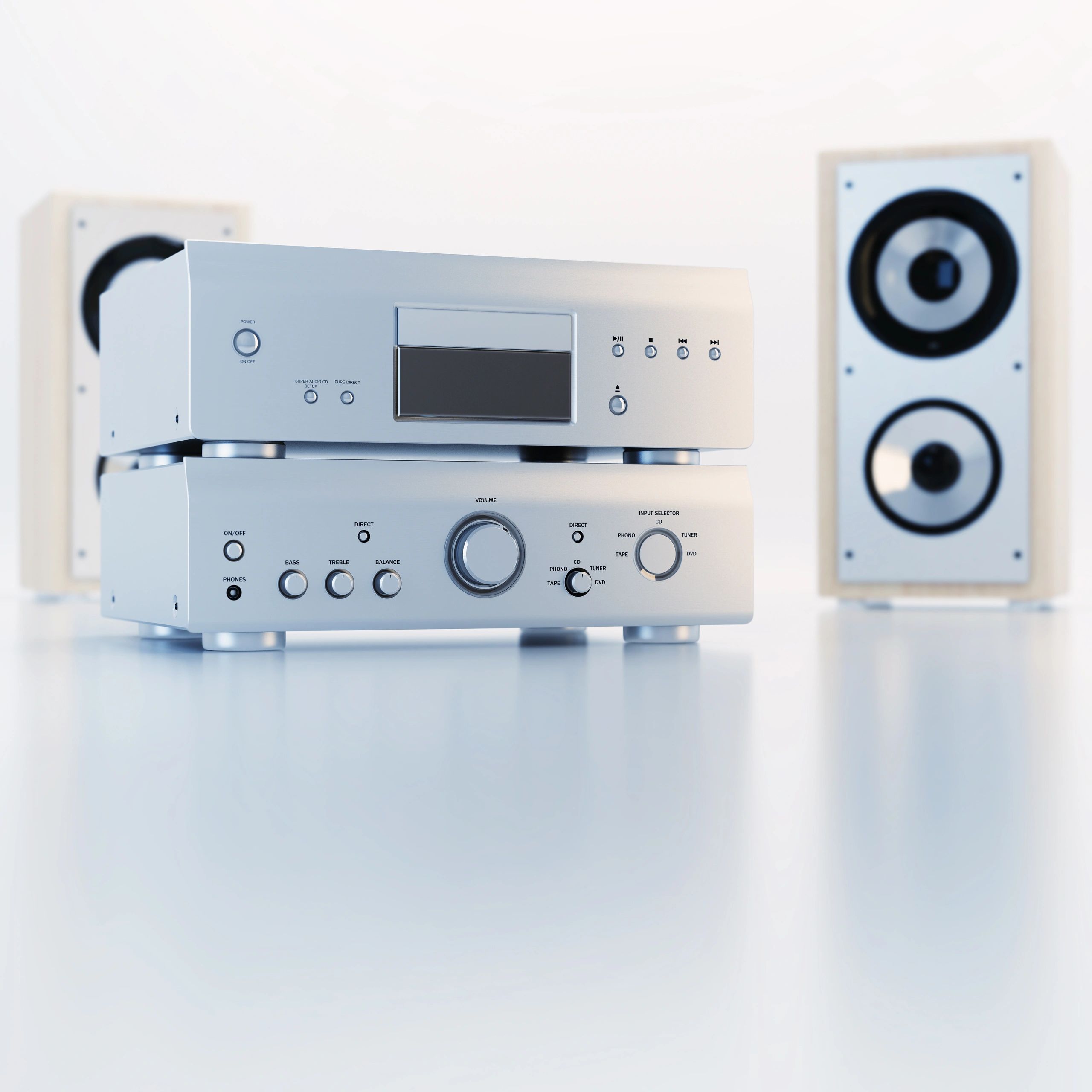 Close-up of a hi-fi speaker system